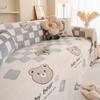 Fleece Sofa Cover Towel Winter Thickened Fleece Sofa Cushion Cartoon Style Leather Sofa Cover