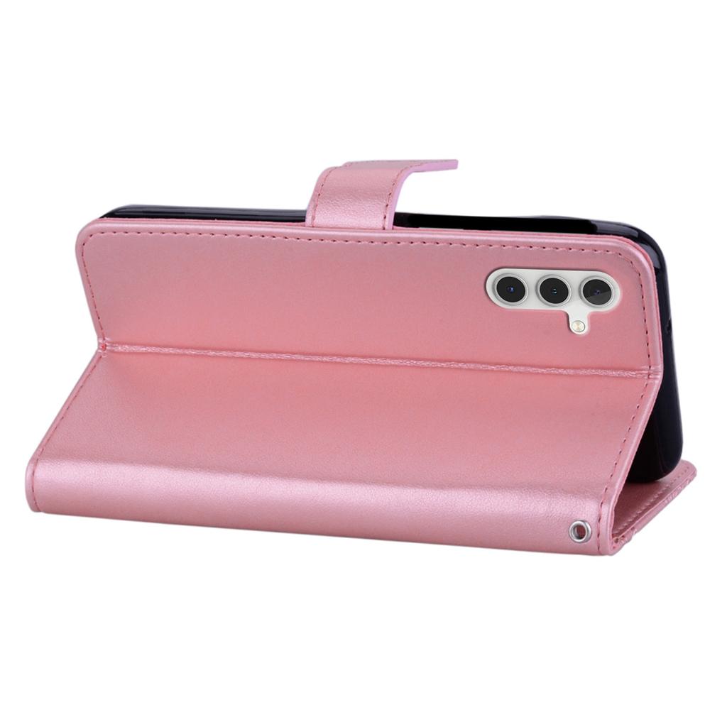 For Samsung Galaxy A34 5G Rhinestone PU Leather Stand Wallet Phone Case Imprinted Owl Flower Phone Cover