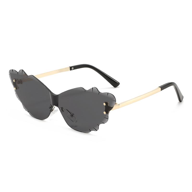Advanced metal Frameless Sunglasses for Men and Women Fashion Trendy UV Resistant Outdoor Sunscreen Sunshade Glasses C1