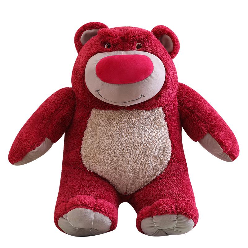 

Очень мягкий плюшевый медведь Lotso Strawberry Bear, мультяшный, аниме, обнимающийся, плюшевый медведь, кавайная кукла, подарки для девочек 50cm красный