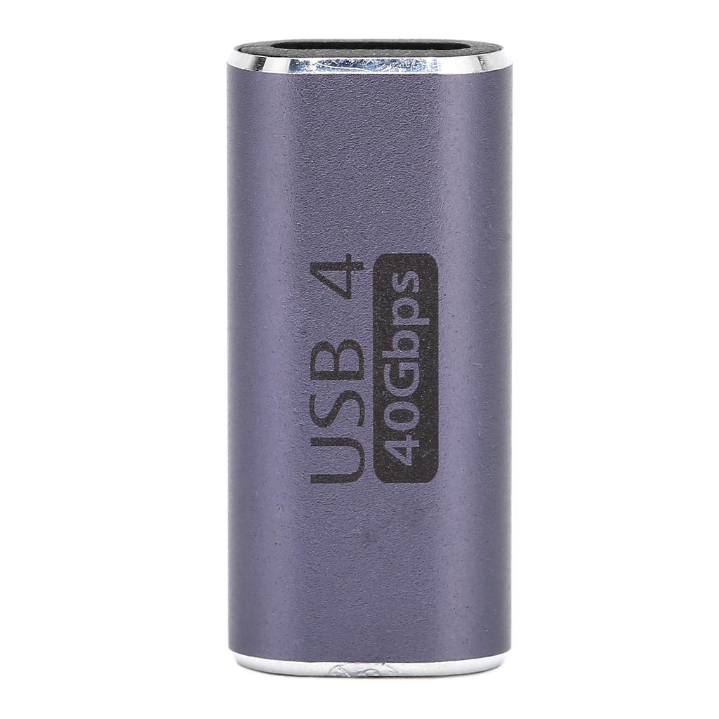 Type C Female To Female Adapter Aluminum Alloy 40Gbps 100W Coupler Extender for Tablet Mobile Phone Straight Type