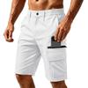 Men's Summer Casual Multi Pocket Cargo Shorts Outdoor Knee Length Work Shorts with Elastic Waistband and Zipper Pockets for Daily Use