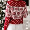 Autumn and winter new women's sweater Christmas snowflake long-sleeved knitted fashion crew neck pullover knitted sweater
