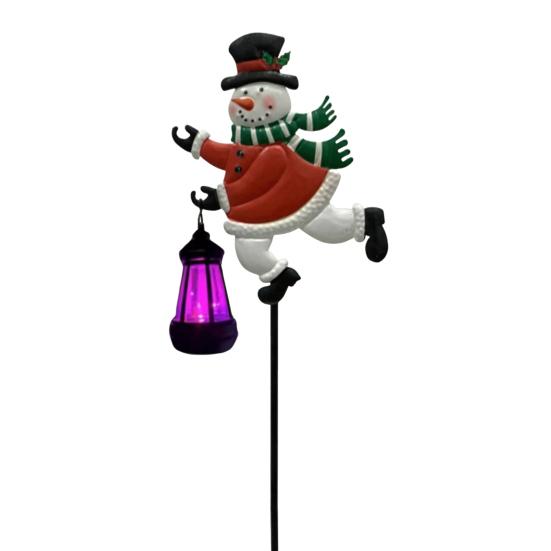 Luz Solar de Jardim de Natal para Exterior à Prova d'Água Boneco de Neve/Papai Noel Paisagem Caminho Estaca Luz para Quintal Gramado Passarela Pátio Decoração