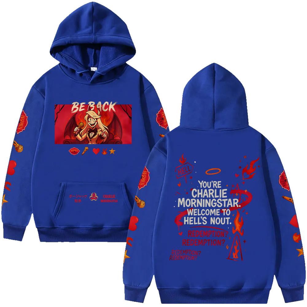 Charlie Morningstar Hoodie HazbinHotel Oversized Unisex Streetwear Funny Cartoon Print Pullovers  Gift Idea Tops Clothing Unisex