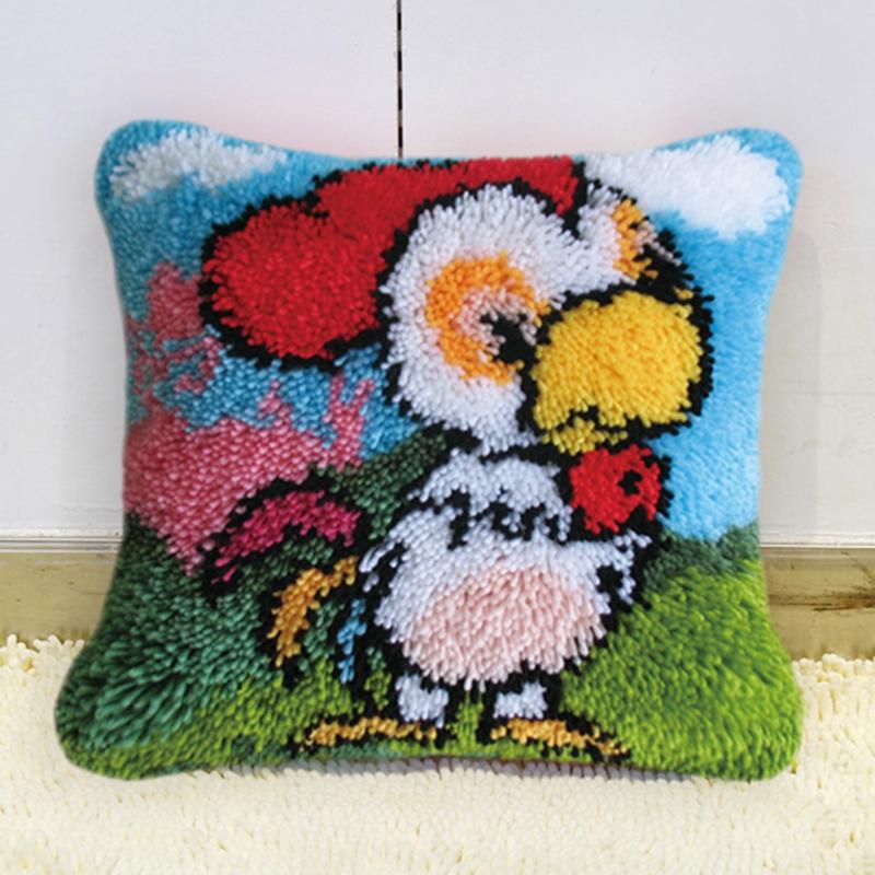 

Вышивка знака зодиака, коврик с крючками, мультяшное животное, сделай сам, ручная вязка, вышитая подушка, наборы для коврика с крючками, пакет Smyrna, ковер