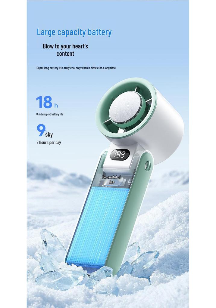Turbo High-Speed Portable Handheld Fan with USB Charging & 199 Gear Digital Display