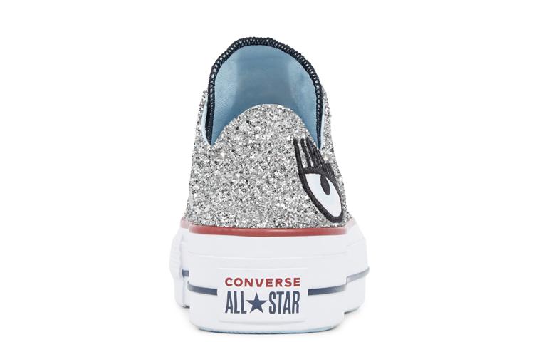 Chuck Taylor All Star Chiara Ferragni x Chuck Taylor All Star Wmns Converse Lift Ox 'Silver Red' Women's 563833C