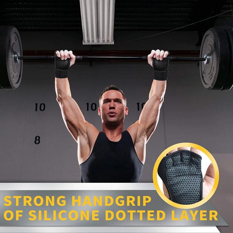 1 ζευγάρια γάντια προπόνησης άρσης βαρών για άνδρες Γυναικεία γυμναστική Αθλητισμός Body Building Gymnastics Gym Hand Wrist Protector Palm