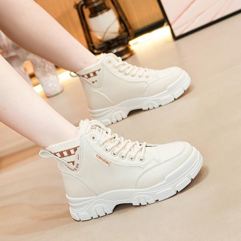 Winter New High-top Cotton Shoes Ins Student Platform-soled Velvet Sports Snow Boots H