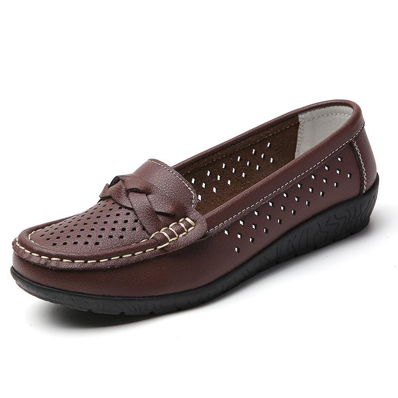 2026 Neue flache Schuhe Unifarbene Mode Leder Damen Flats Runde Spitze Frühling und Herbst Bequeme Arztschuh zapatillas de mujer