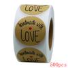 50-500Pcs Handmade With Love Kraft Paper Stickers 25Mm Round Adhesive Labels Baking Wedding Decoration Party Decoration Sticker