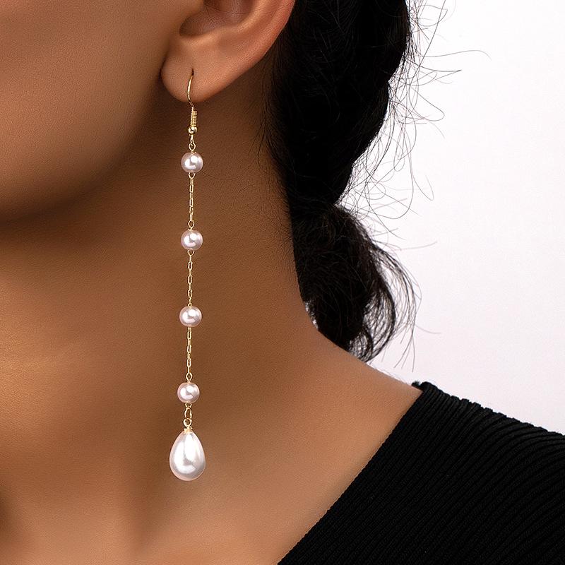 

Retro Korean Style Freshwater Pearl Tassel Earrings for Women