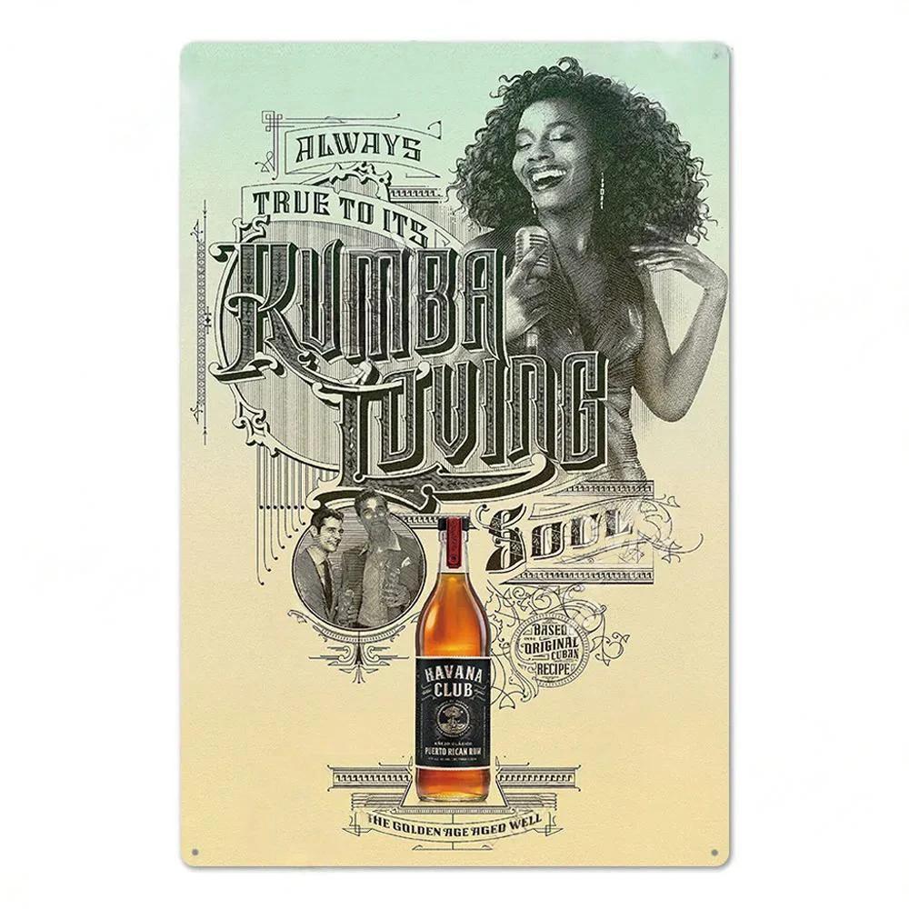 Havana Rum Vintage Tin Signs Metal Posters Decor Retro Plaque Stickers for Pub Club Man