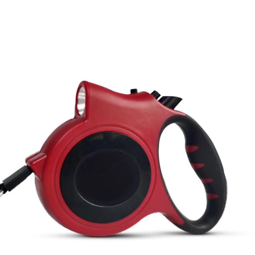 

ABS Illuminated Retractable Dog Leash Electronic Light 5M Extended Dog Chain Adjustable Length Dog Traction Pet Supplies червоний