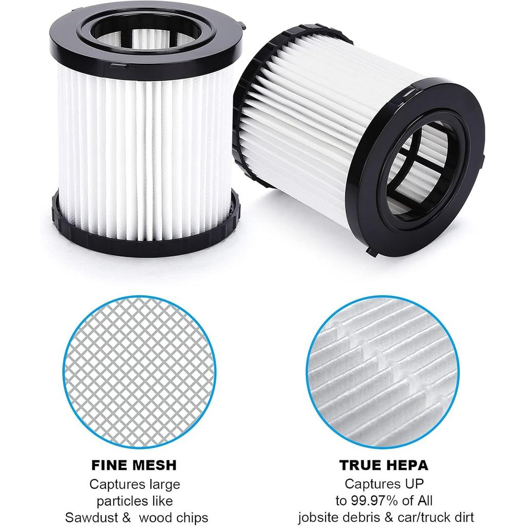 2 Pack DCV5801H Hepa Replacement Filter Compatible for DCV580 DCV581H DCV5801H Wet Dry Vacuum Replacement Filter Washable and Reusable