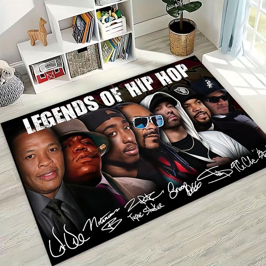 Legends Rapper Collection HIP HOP Rap Star Art Rug for Bedroom Living Room Sofa Home Doormat Decor, Large Kid Non-slip Floor Mat