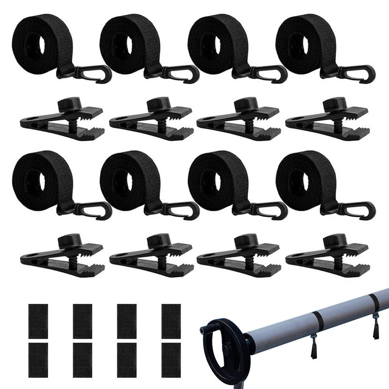 24Pcs Solar Cover Reel Straps Solar Cover Attachment Kit Straps Solar Cover Reel Attachment Kit for Inground Swimming Pool