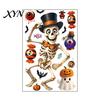 Spooky Home Decor for Halloween Static Window Clings, Removable Glass Decals with Pumpkin Skull Bat Spider Large Area Holiday And Ghost Patterns,