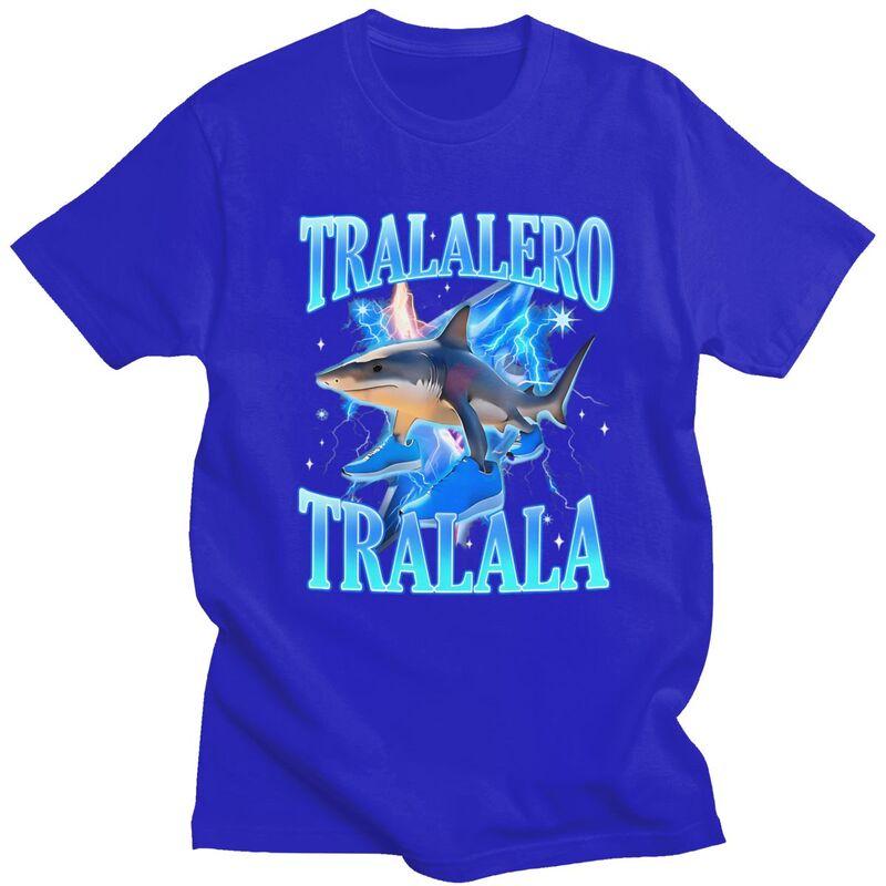 Tralalero Tralala Hai Meme T-Shirt Unisex Kurzarm T-Shirts Sommer Lässig Grafik-T-Shirt Baumwolle Locker Übergröße Kleidung