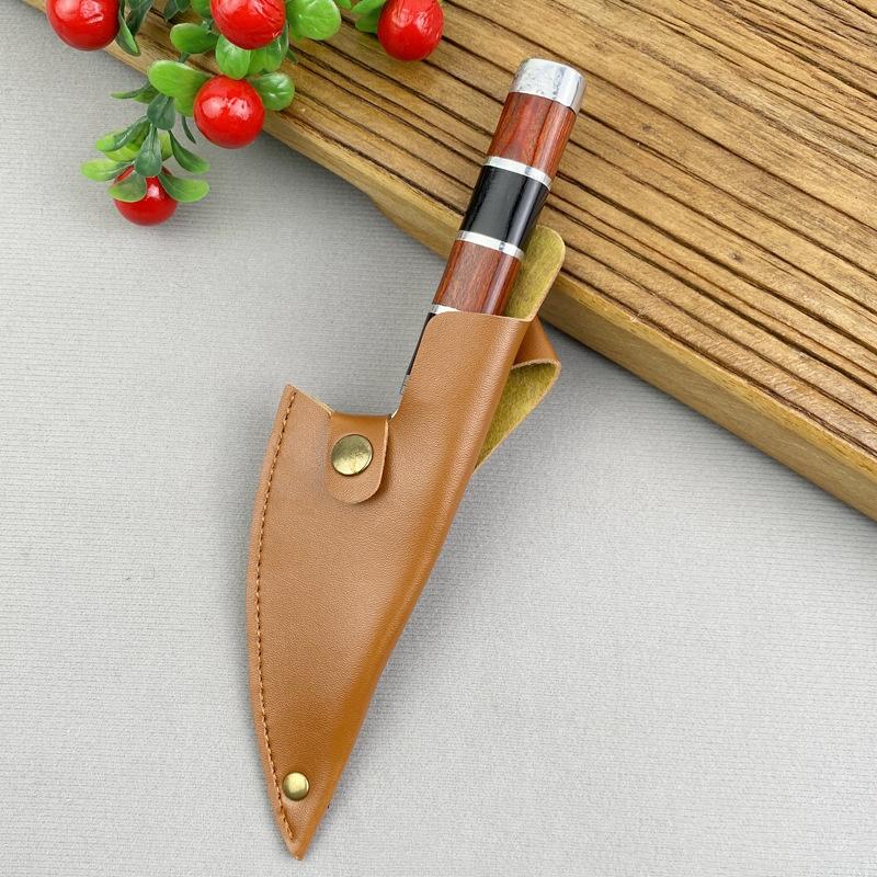 Laser Damascus Kitchen Knives Chef Slicing Meat Fruit Tomato Steak Knife Wood Handle Butcher Boning Knife Barbecue Cleaver Meat