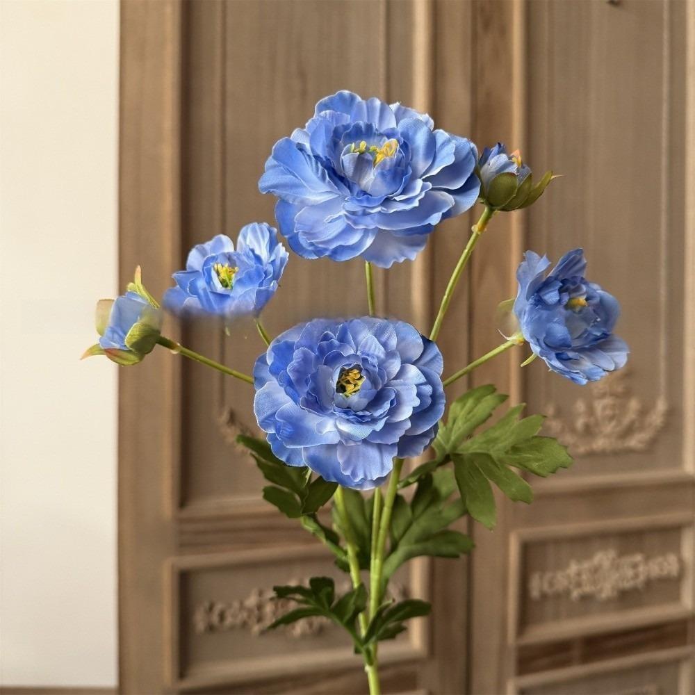 6 Heads Fake Flower with Buds Artificial Faux Plants Peony Artificial Flower  Wedding Decoration