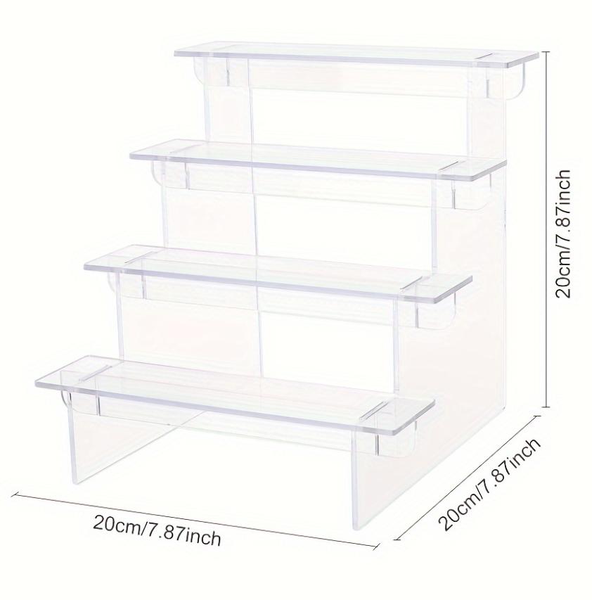 3-5 Tier Acrylic Display Stand Transparent Ladder Display Riser Rack For Cupcake Perfume Jewelry Doll Figures Décor Organizer