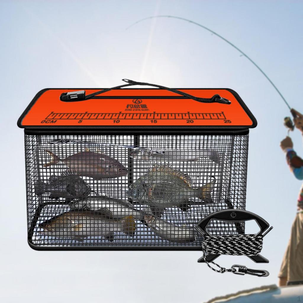 Float Basket ,Minnows Bucket for Live , Outside ,Lightweight, Multiuse Zipper Ing Mesh Cage Guard