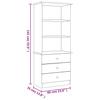 ALTA Bookshelf with Drawers 60 x 35 x 142 cm Solid Pine Wood