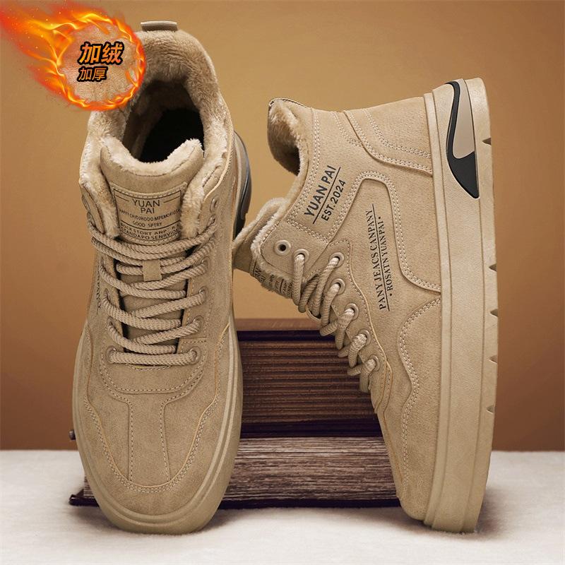 

Мужская обувь 2024 осень новая уличная спортивная износостойкая альпинистская рабочая страховочная ботинки Мартин высокие кеды вельвет 44