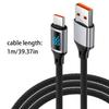 Nylon Braided Type C Cable 60W Fast Charging with Real Time Power Display Suitable for Various Phone Devices Use