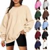 European & American Unisex Round Neck Casual Fleece Pullover Sweatshirt