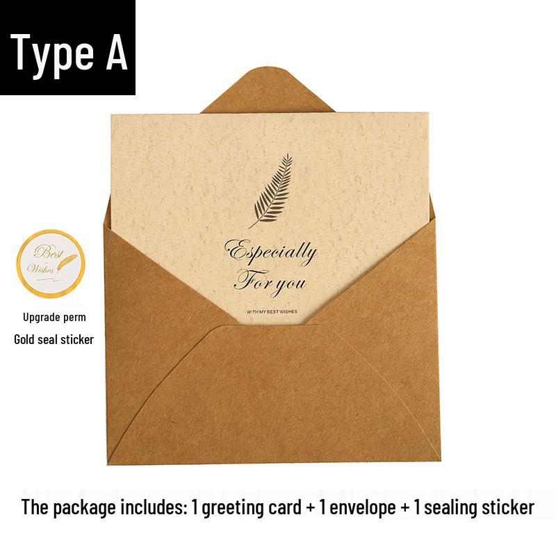 Leaf Language Minimalist Greeting Card: Christmas, Birthday, Thanksgiving, Thank You Message Card with Envelope