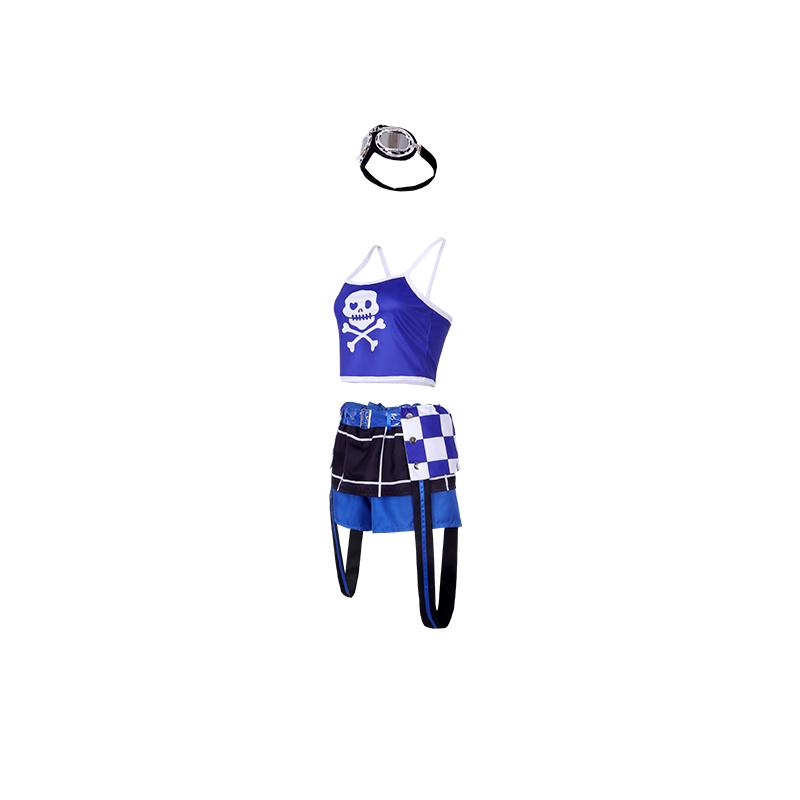 Anime Game Project Sekai Colorful Stage Cosplay Vtuber Ren Len Lolita Singer Blue Uniform Halloween Party Cosplay Dress Wig