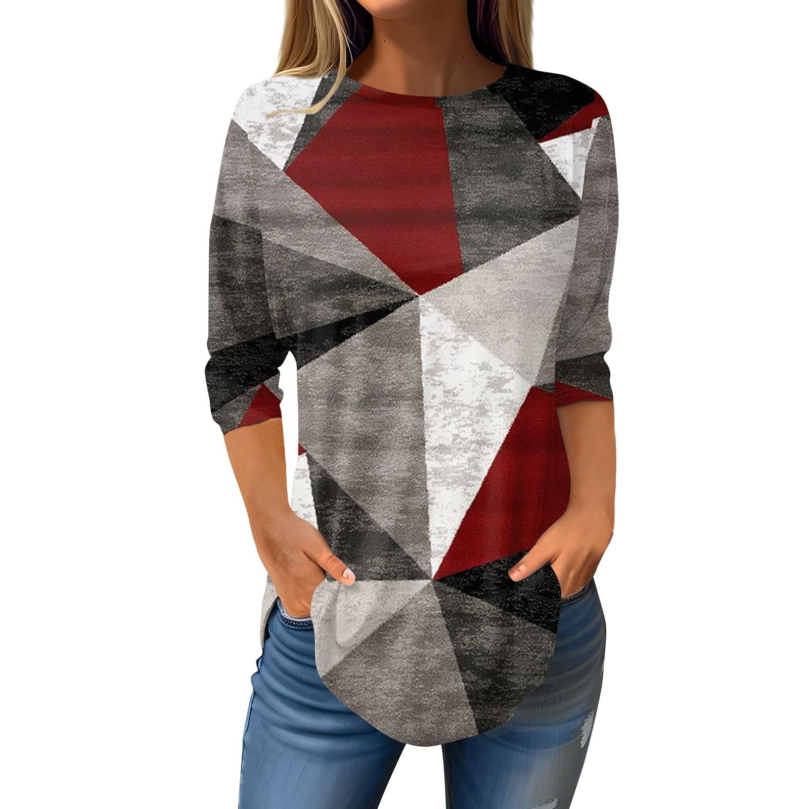 

Женские футболки с рукавами 3/4, однотонные пуловеры, летние весенние топы, блузки M