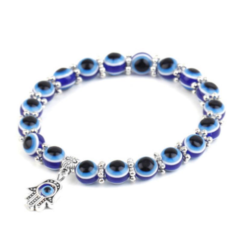 Women Evil Eye Bracelet Turkey Fatima Palm Devil Eye Beaded Bracelet Jewelry Gifts For Friends