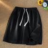 Summer Sports Shorts Women's High Waist Drawstring Loose Casual Straight Wide Leg Five-point Pants