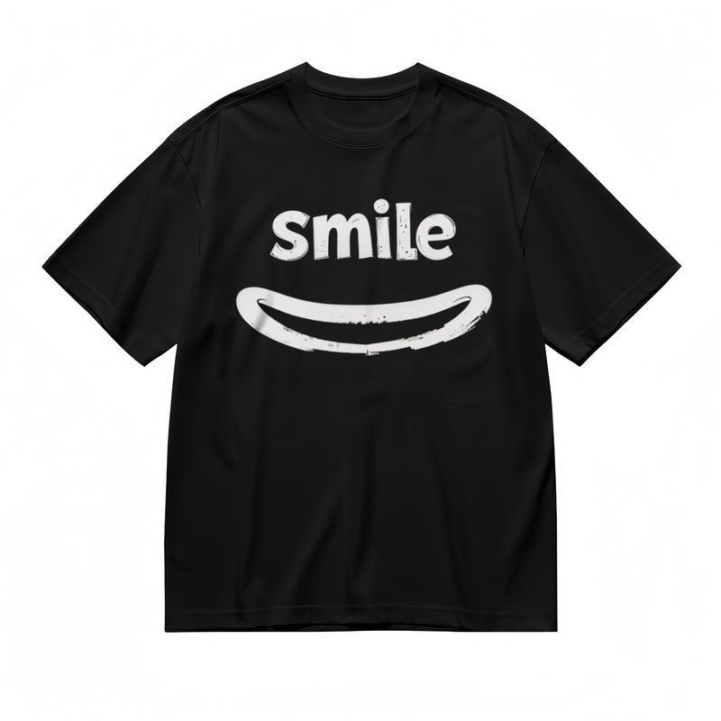 Women's Comfy Slight Stretch Breathable Classic T-Shirt Smile Printed Tee