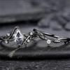 2Pcs/Set Black Multi Faceted Polygon Zircon Ring Comfortable Wear Finger Ring Fashion Jewelry for Everyday Wear