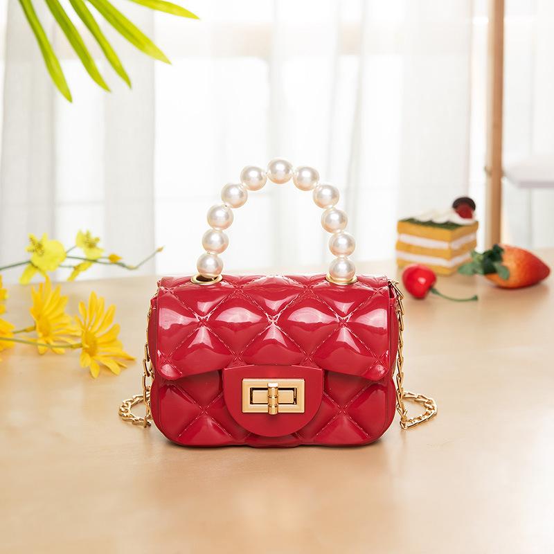 IELGY All-match Pearl Diagonal Women s bag Portable Fashion Korean version Casual One shoulder White