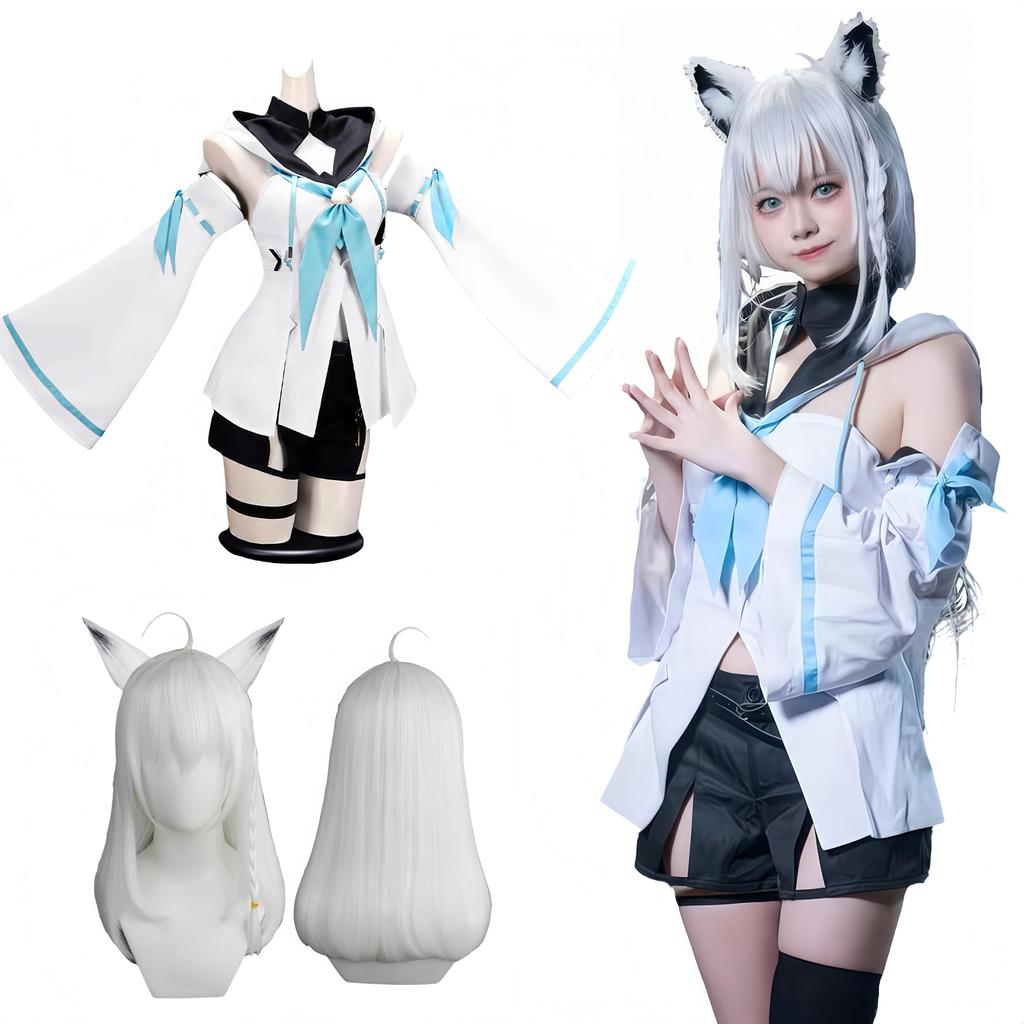 VTuber Cosplay Shirakami Fubuki Cosplay Costume VTuber Cosplay Shirakami Fubuki Cosplay Costume Fubukiking Virtual YouTuber VTuber Cosplay Hololive