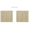 vidaXL Sideboard Sonoma-Eiche 80x36x75 cm Holzwerkstoff
