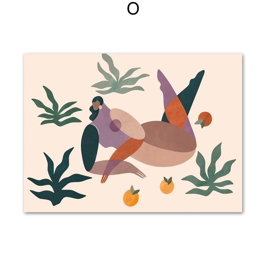 

Scandinavian Style Boho Abstract Wall Art Prints, Abstract Poster, Coral Leaves Flower Gallery, Aesthetic Room Decor, Modern Fas 21x30cm No Framed