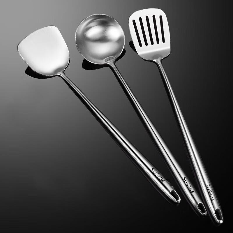 316L Stainless Steel Wok Spatula and Soup Ladle Set