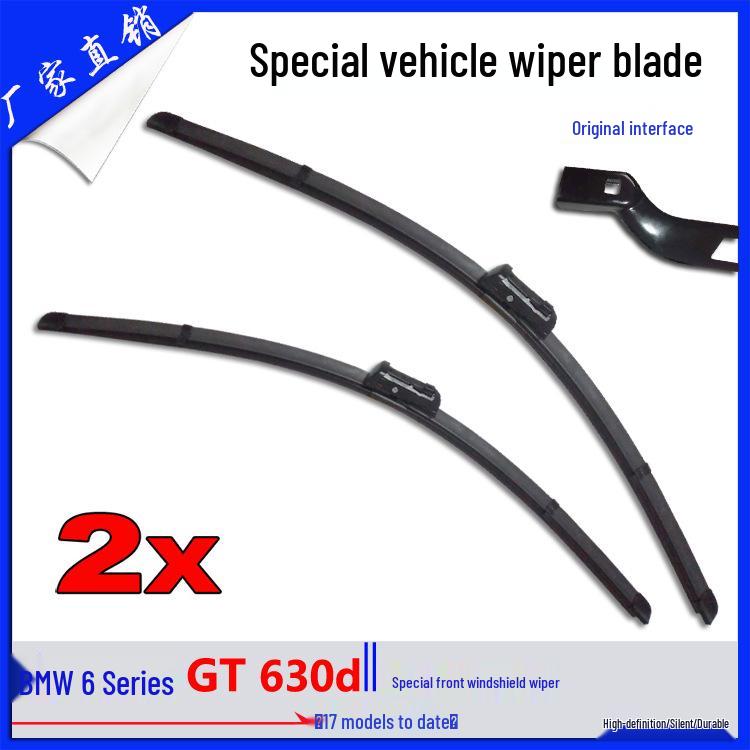 BMW 6 Series GT (2017+) Boneless Front Wiper Blades with Square Button Interface