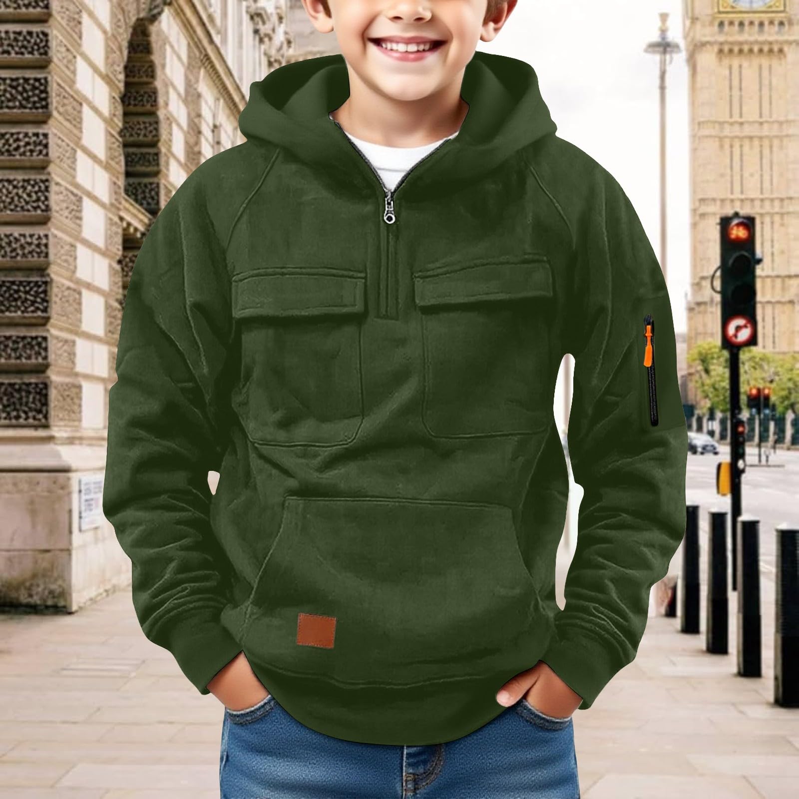 

Толстовки для мальчиков Повседневный пуловер Тактическая с длинным рукавом Уличная Спортивная Молодежная Толстовка Спортивная Толстовка 110 армия зеленый