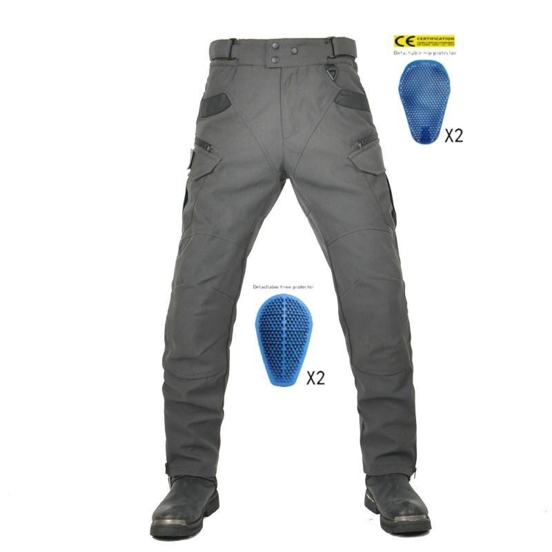 Mens Motorcycle Riding Pants 600D Oxford Fabric Abrasion-Resistant Tactical Biker Trousers With Silicone Pads