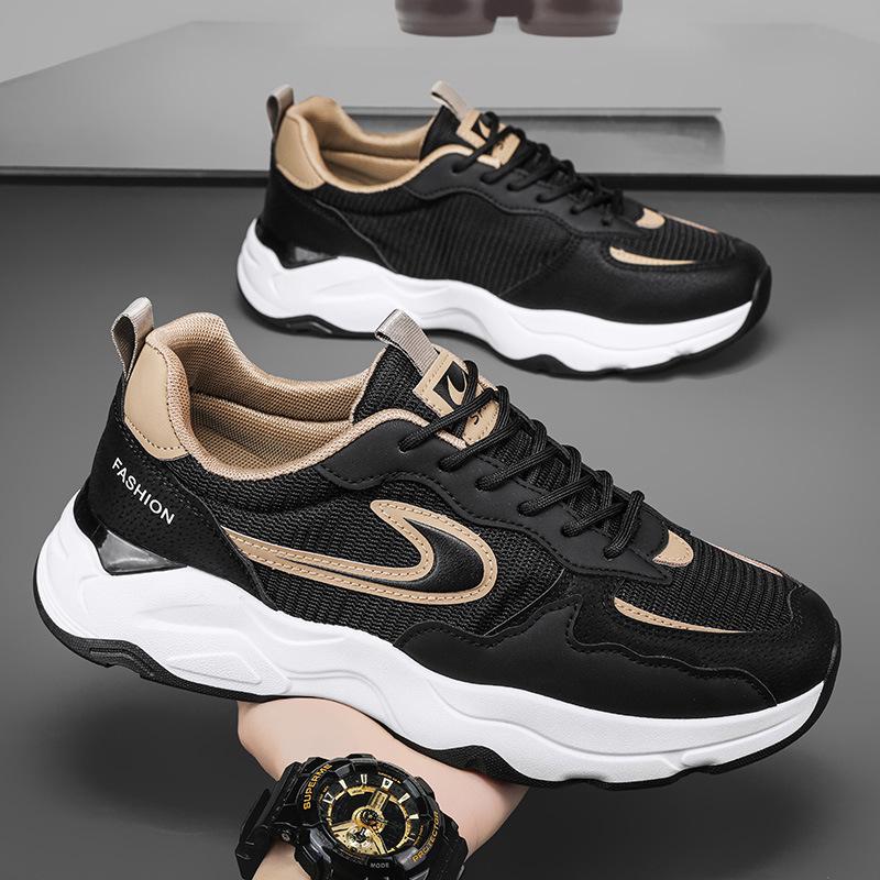 

Мужские модные сетчатые кроссовки на толстой подошве 42 чёрный