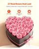 Fiori Eterni, 27 Rose Stabilizzate in una Scatola a Forma di Cuore, Bouquet Immortale di Fiori Eterni Regalo di Compleanno per Donne Lei Moglie Madri, Anniversario,