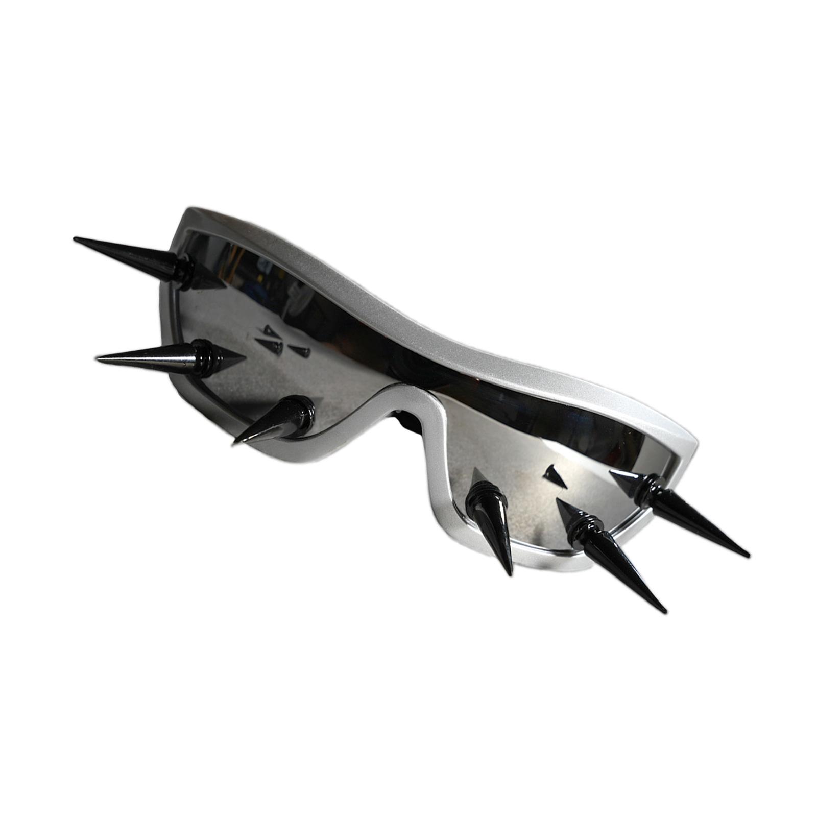 

Модные металлические солнцезащитные очки с заклепками и серебристой оправой, защита UV400, очки для хип-хоп уличной одежды, аксессуар серебряный